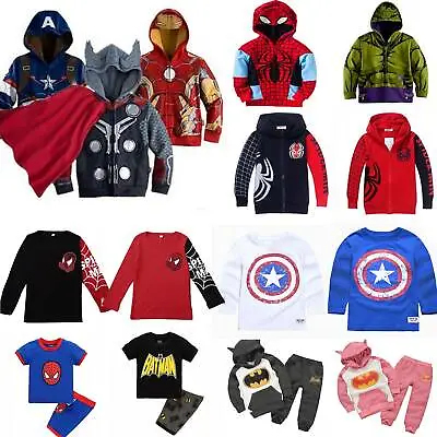 Buy Kids Boys Marvel Super Hero Hoodie Sweatshirt Jumper Shirts Winter Coat T Shirt • 8.99£