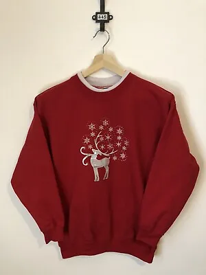 Buy Vintage M&C Sportswear Christmas Reindeer Snowflake Sweatshirt, Size S, 013 • 7.50£