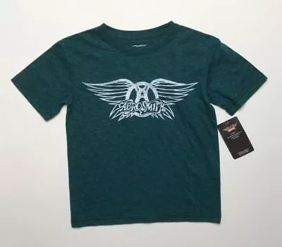 Buy Aerosmith(T Shirt)Green Short Sleeve-Front Logo-5 Years-New • 8.89£