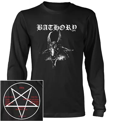 Buy Bathory Classic Goat Head Long Sleeve Shirt S-XXL Black Metal Offical Band Merch • 31.51£