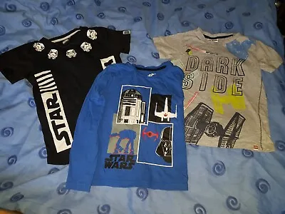 Buy Star Wars Boys Kids T-shirts 6-8yrs Bundlex3 Stormtrooper Tie Fighter AT-AT • 5£