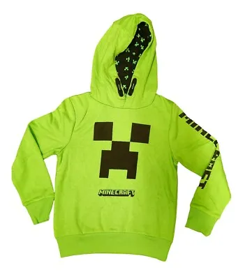 Buy Kids Boys Hoodie Minecraft Creeper Gamers Hooded Top Age 7-16 Years Green • 12.99£