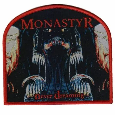 Buy Monastyr Never Dreaming Red Sew On Patch Official Death Metal Band Merch • 6.24£