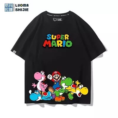 Buy Super Mario Bros Yoshi T-shirt Anime Graphic Tee Unisex Short Sleeved Top S-3XL • 15.59£