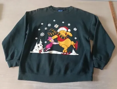 Buy Vintage 90’s Winnie The Pooh Christmas Sweatshirt Sz L/XL Distressed • 17£