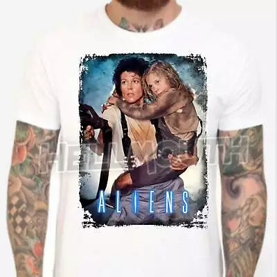Buy Aliens Movie T-shirt - Mens & Women's Sizes S-XXL - 1986 Retro Ripley Horror 80s • 15.99£