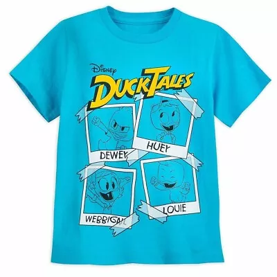 Buy Disney Store DuckTales Dewey Huey Webbigal Louie Boys Size 2/3 XXS Blue T-Shirt • 19.05£