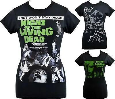 Buy Womens HORROR T-Shirt Night Of The Living Dead George Romero B-Movie Fear XS-5XL • 20.50£