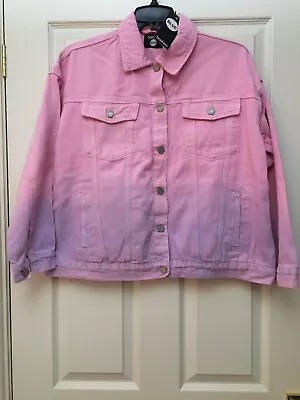 Buy Oversized Ombre Denim Jacket - Pink Lilac Purple. Size 8 BNWT • 12£
