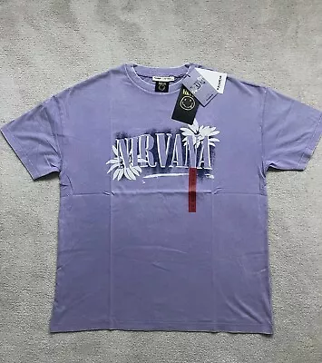 Buy Genuine Official Nirvana Lilac T Shirt Medium Brand New With Tags Pull & Bear • 11£