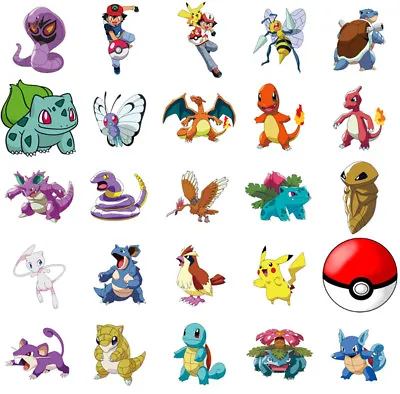 Buy Pokemon Characters, Iron On T Shirt Transfer. Choose Image And Size • 2.92£
