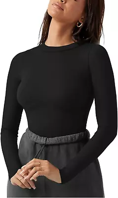 Buy Women'S Fashion Crew Neck Double Lined Long Sleeve T Shirts Bodysuits Tops Jumps • 41.44£