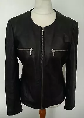 Buy PRINCIPLES - REAL LEATHER Jacket BLACK Size 8/10 - STUNNING • 54.99£