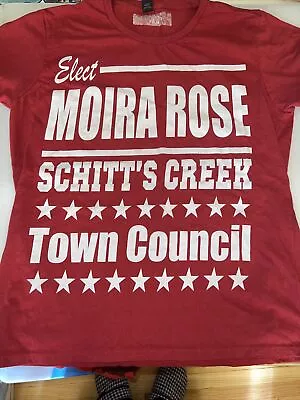 Buy Moira Rose Schitt's Creek Election Town Council Red T-Shirt Size L Anvil Women's • 19.27£
