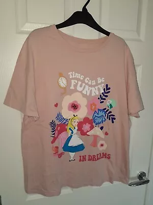 Buy Disney Alice In Wonderland Pink T-shirt Size 16 100% Cotton New Without Tags • 6.99£