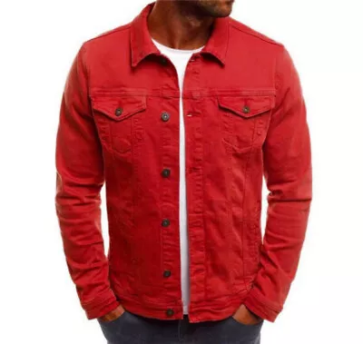 Buy Mens Denim Jacket Loose Fit Button Cotton Casual Jeans Jackets Coat Outwear Size • 20.39£