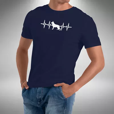 Buy German Shepherd Heartbeat Men's T-Shirt Funny Dog Puppy Owner Animal Lover • 9.99£