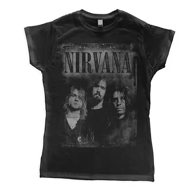 Buy Ladies Nirvana Faded Faces Kurt Cobain Rock Licensed Tee T-Shirt Womens • 15.99£