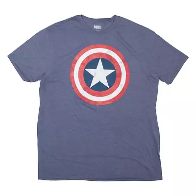 Buy MARVEL Captain America Mens T-Shirt Blue L • 8.99£