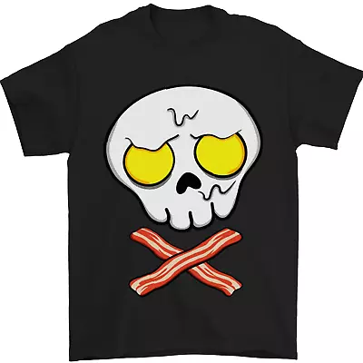 Buy Bacon & Egg Skull & Crossbones Funny Mens T-Shirt 100% Cotton • 8.49£