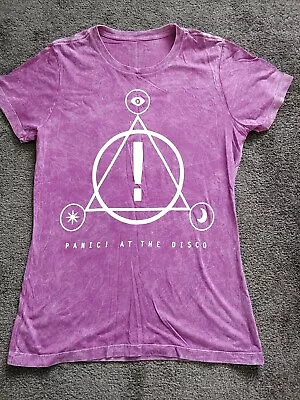 Buy Panic At The Disco Pink Acid Wash T Shirt Size Small • 7.50£