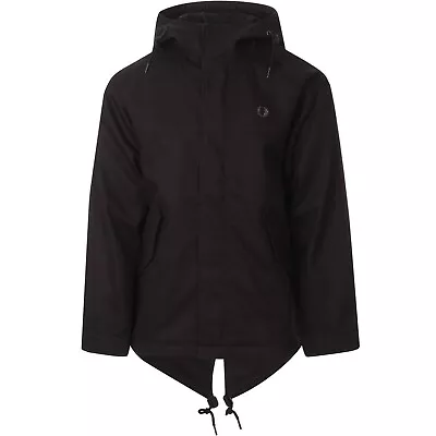 Buy Fred Perry Men's Hearvy Twill Parka Jacket Black J1541 New With Tags Size Xl • 139.99£