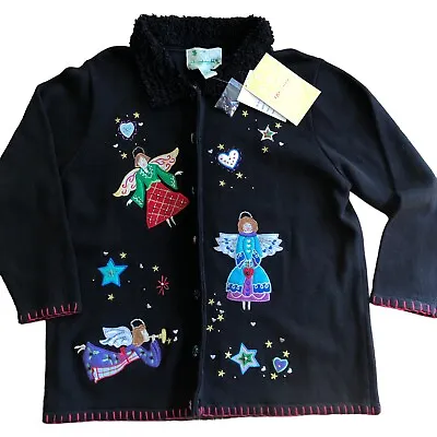 Buy NWT! The Quacker Factory Angel Christmas Sweater  Cardigan Size 1X • 57£