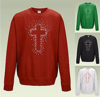 Buy Cross Christmas Sweatshirt Jh030 - Christian Jesus Knitted Ugly Sweater Style • 22.15£