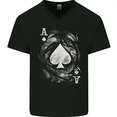 Buy The Ace Of Spades Mens V-Neck Cotton T-Shirt • 9.99£
