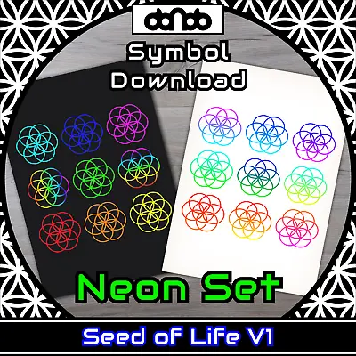Buy Seed Of Life V1 Neon Set - Symbol - SVG PNG JPG PDF PSD AI EPS [2D Download] • 2.71£