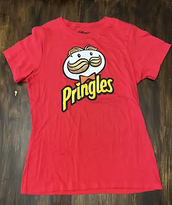 Buy Kellogg's Pringles Chips Snack Red T-Shirt Women's Size 2XL Mustache Man Bowtie • 14.48£