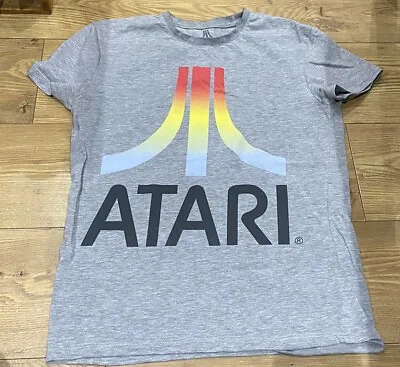 Buy Mens ATARI Grey Marl Rainbow Colour Logo Tee T Shirt Bioworld Europe 2017 S • 5£