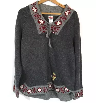 Buy Vintage Disney Store Winnie Pooh Winter Christmas Snowflake Sweater Sz M Nordic • 24.12£