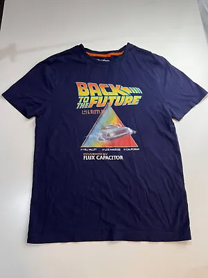 Buy BACK TO THE FUTURE MENS NAVY BLUE SHORT-SLEEVE TOP T-SHIRT TEE SIZE Medium Used • 6.25£