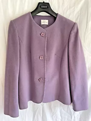 Buy Eastex  Lavender Purple Soft Cashmere & Wool Blend Lined Jacket Pea Coat Size 12 • 10.99£