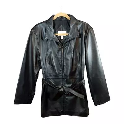 Buy Vintage Worthington Genuine Leather Full Zip Jacket Mob Wife Y2K Women's PXL • 53.27£