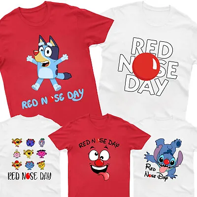 Buy New Kids Red Nose Day 2024 Tshirt 10% Charity Goes To Comic Relief Boys Girls • 7.99£