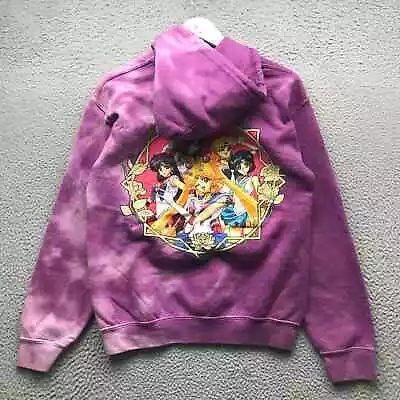 Buy Sailor Moon Crystal Sweatshirt Hoodie Womens Small Tie Dye Pocket Graphic Purple • 28.94£