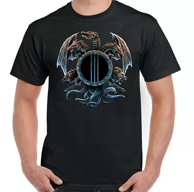 Buy Dragon T-Shirt Mens Fantasy Legend Myth Wolf Lion Head Skull Top 3 Headed Unisex • 10.99£