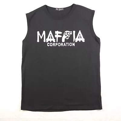 Buy Men's Italian Mafia Corporation Vest Tank Top Sleeveless T-Shirt - Black • 18.95£