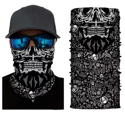 Buy Multi Use Skulls Biker Balaclava Neck Tube Snood Scarf Face Mask Warmer Bandana • 3.25£