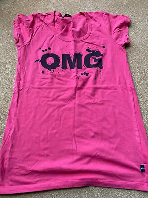 Buy Flamingo Pink OMG Womens Tee Shirt L Atticus 14-16 100% Cotton T-shirt Large • 2£