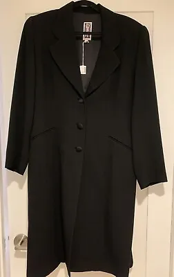 Buy Zelda Brand Black Coat Size 14 NWT Long Formal Button Up Jacket Lined Crepe $633 • 327.71£