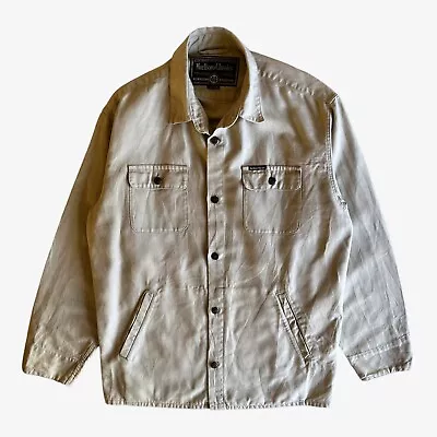 Buy Vintage 90s Marlboro Classics Cream Jacket, Shacket Shirt Workwear Chore Retro • 65£