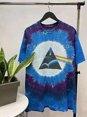 Buy Liquid Blue Pink Floyd Tie Dye Dark Side Of The Moon T-Shirt Size XL Multicolour • 64.40£