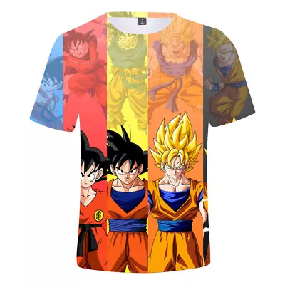 Buy Unisex Anime DBZ Son Goku Printing Boys T-Shirt Children Clothes Tops Kids Gift • 17.99£