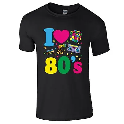 Buy I Love The 80s T Shirt 1980s Fancy Dress 80's Party Costume Gift Men Women Top • 9.99£