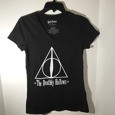 Buy Harry Potter The Deathly Hallows Shirt Women's Small Black V Neck • 10.02£