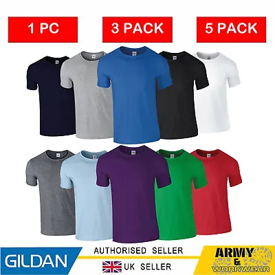 Buy Gildan Mens Plain Softyle T-Shirt Ringspun 100% Cotton Short Sleeve Crew Top • 6.99£