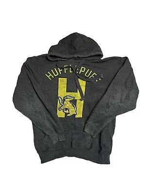 Buy Harry Potter Hufflepuff Full Zip Black Sweatshirt Hoodie Jacket Size Medium • 20.79£